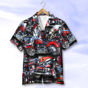 Custom Cruiser Motorcycle Photo Hawaiian Shirt, Gift For Motorcycle Lovers - Hawaiian Shirts - GoDuckee
