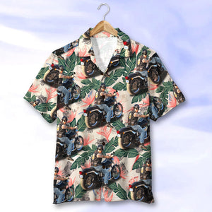 Custom Biker Hawaiian Shirt, Aloha Shirt, Gift For Bike Lovers - Hawaiian Shirts - GoDuckee