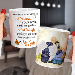 You Left Me Beautiful Memories Personalized Heaven Mug Gift For Wife - Coffee Mug - GoDuckee