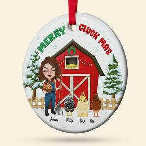 Merry Cluckmas Personalized Chicken Girl Ornament, Christmas Tree Decor - Ornament - GoDuckee