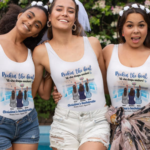 Rockin' The Boat 'Til She Drops Anchor Personalized Bridesmaids Tank Gift For Her - Shirts - GoDuckee