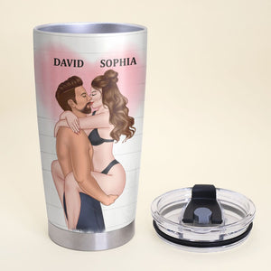 Roses Are Red, Violets Are Fine, Personalized Tumbler, Gifts For Naughty Couple - Tumbler Cup - GoDuckee