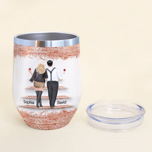 Here's To Another Year Of Love, Personalized Wine Tumbler, Gifts For Couple - Wine Tumbler - GoDuckee