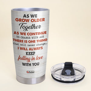 I Want To Hold Your Hand At 80 & Say "Baby Let's Go To The Beach" Personalized Couple Tumbler Gift For Couple - Tumbler Cup - GoDuckee