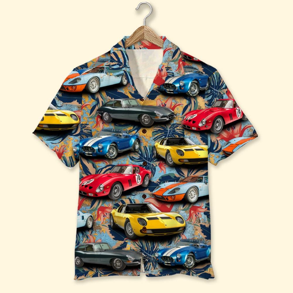 Custom Sport Car Photo Hawaiian Shirt, Tropical Pattern - Hawaiian Shirts - GoDuckee