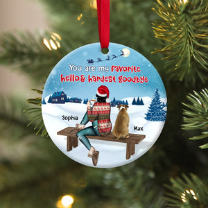 You Are My Favorite Hello & Hardest Goodbye Personalized Heaven Dog Cat Ornament - Ornament - GoDuckee