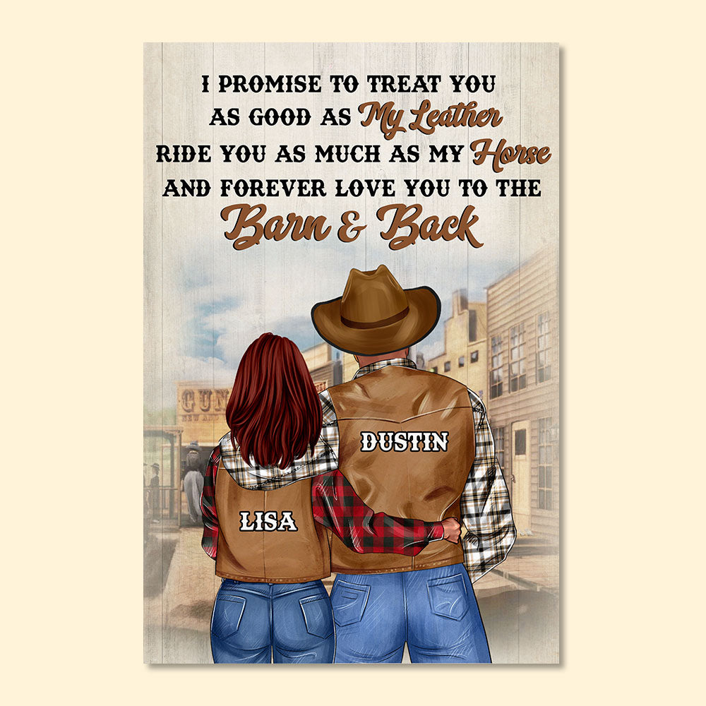 Personalized Cowboy Couple Poster - I Promise To Treat You - Poster & Canvas - GoDuckee