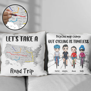 Personalized Cycling Pillow - Let's Take A Road Trip - Pillow - GoDuckee