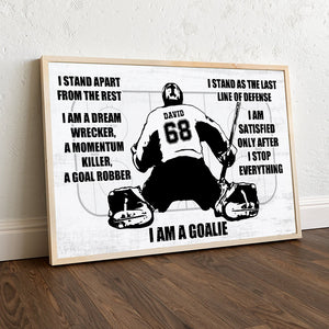 Personalized Ice Hockey Goalie Poster - I Am A Goalie - White Art - Poster & Canvas - GoDuckee