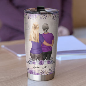 Personalized Mother's Day Tumbler Cup - Mother And Daughter Forever Linked Together - Family Hug MOM2104 - Tumbler Cup - GoDuckee