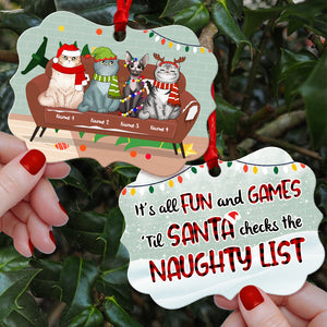 Cats On The Naughty List - Personalized Cat Benelux Ornament - Funny Gift For Cat Lovers - Ornament - GoDuckee