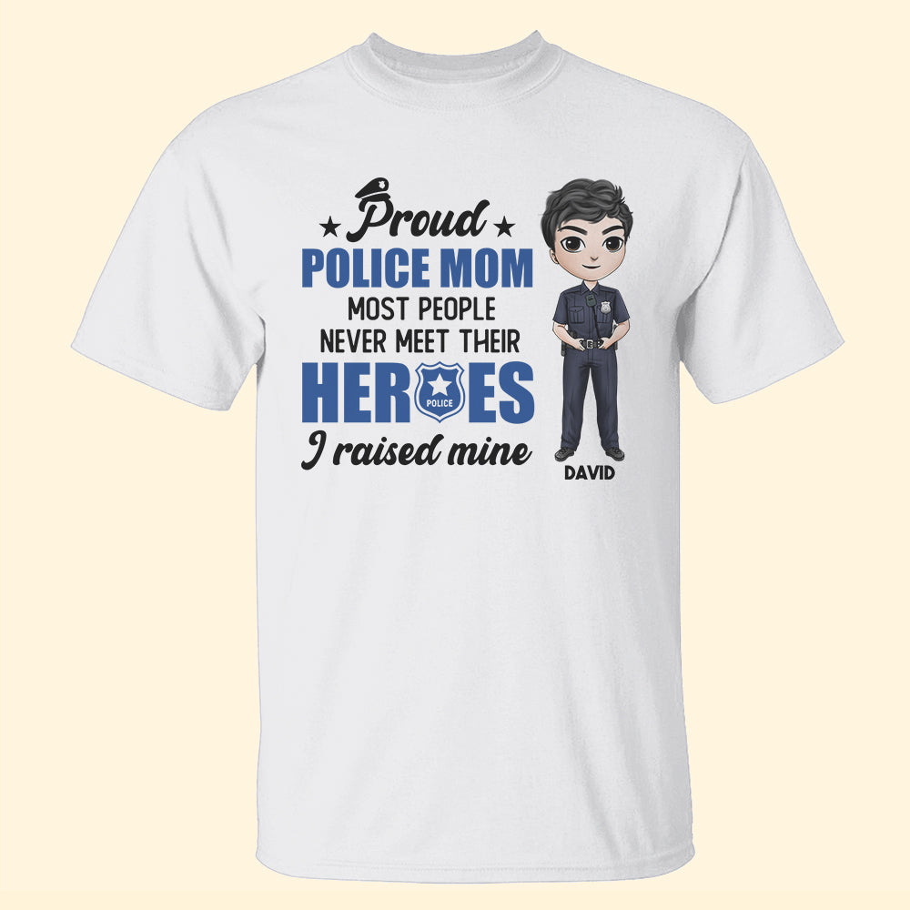 Proud Police Mom/Dad - Personalized Shirts - Chibi Police Front View - Shirts - GoDuckee