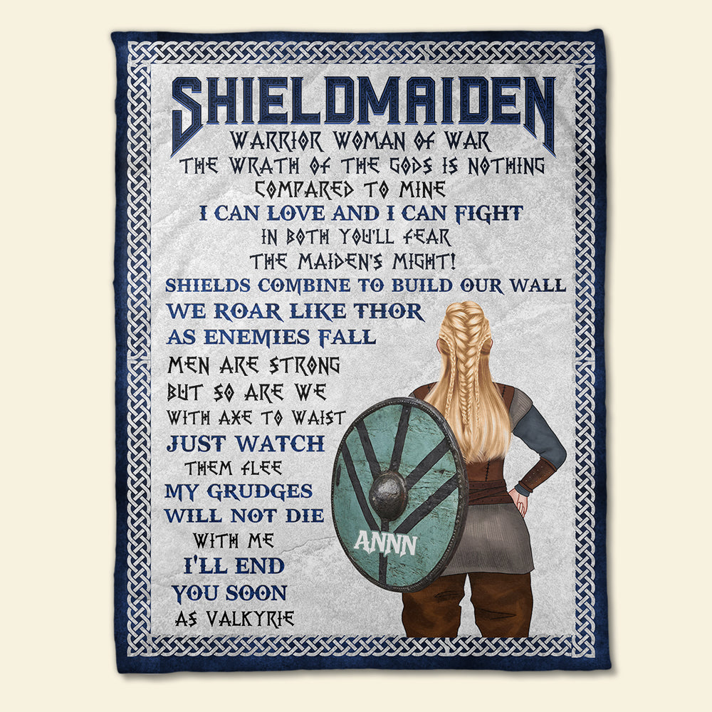 Personalized Shieldmaiden Blanket - I'll End You Soon As Valkyrie - Blanket - GoDuckee