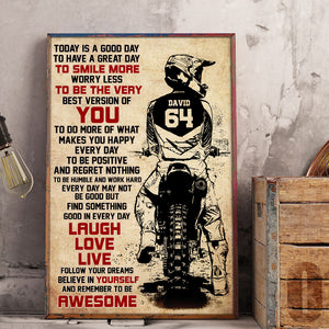 Personalized Motocross Poster - Today Is A Good Day - Vintage - Poster & Canvas - GoDuckee