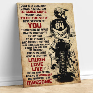 Personalized Motocross Poster - Today Is A Good Day - Vintage - Poster & Canvas - GoDuckee