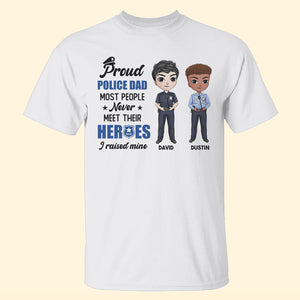 Proud Police Mom/Dad - Personalized Shirts - Chibi Police Front View (2 police) - Shirts - GoDuckee
