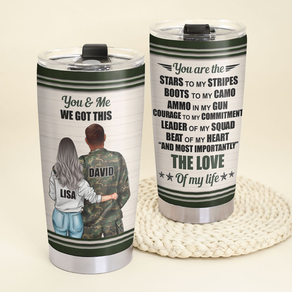 Personalized Veteran Couple Tumbler Cup - The Love Of My Life - Tumbler Cup - GoDuckee