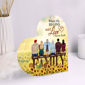 Where Life Begins And Love Never Ends Personalized Family Plaque, Gift For Family - Decorative Plaques - GoDuckee