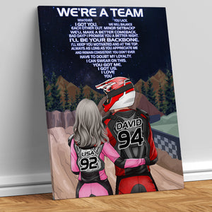 Personalized Motocross Couple Poster - We're A Team - Heart Shape - Poster & Canvas - GoDuckee