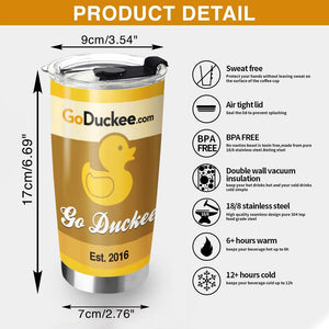 Personalized Duck Tumbler - Trucker Here's The Rubber Duck - Duck Wearing Sunglasses - Tumbler Cup - GoDuckee