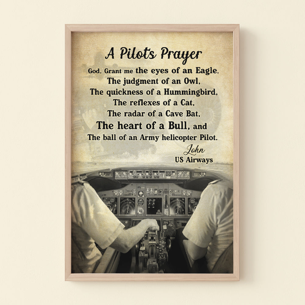 God, Grand Me The Eyes Of An Eagle Personalized Pilot Canvas Print, Gift For Pilot - Poster & Canvas - GoDuckee