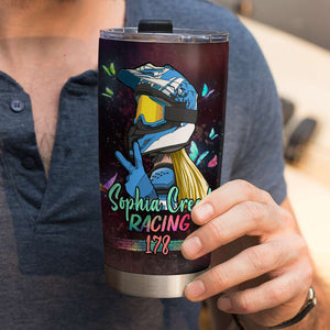 Personalized Motocross Girl Tumbler Cup - Tears Of The Boys I Beat In Motocross - Tumbler Cup - GoDuckee