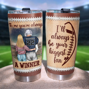 Personalized Football Couple Tumbler To Me You're Always A Winner - Tumbler Cup - GoDuckee