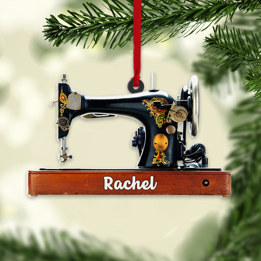 Personalized Sewing Machine Ornament, Christmas Tree Decor - Ornament - GoDuckee