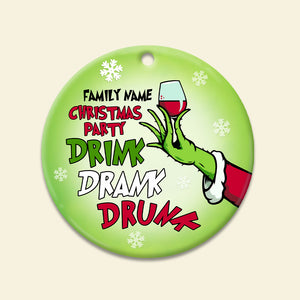 Drink Drunk Drank - Personalized Christmas Ornament - Gift for Wine Lovers - Ornament - GoDuckee