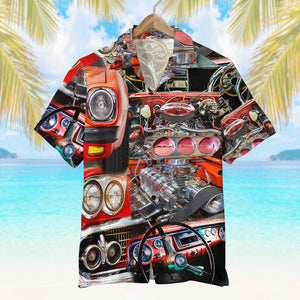 Muscle Car Hawaiian Shirt - Car Engine Pattern - Hawaiian Shirts - GoDuckee