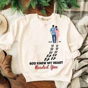 God Knew My Heart Needed You, Personalized Couple Walking Together Shirt - Shirts - GoDuckee