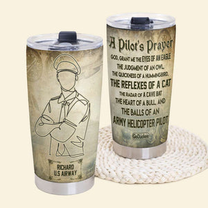 Personalized Pilot Tumbler - God Grant Me The Balls Of An Army Helicopter Pilot - Tumbler Cup - GoDuckee