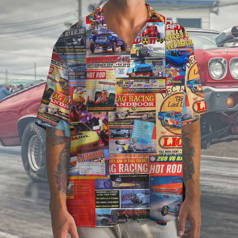 GoDuckee Hot Rod Magazine Hawaiian Shirt, Aloha Shirt