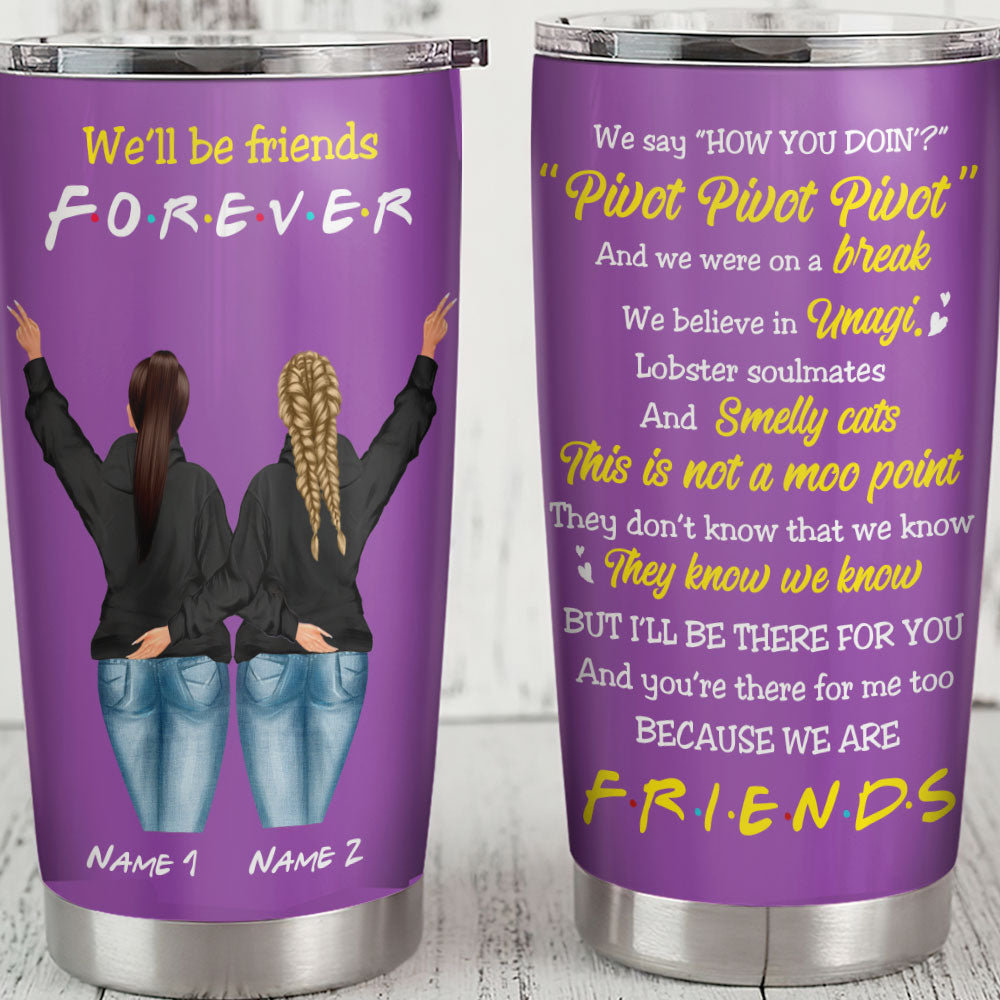 Friends Theme Tumbler, Personalized Friends Tumbler, Purple Door