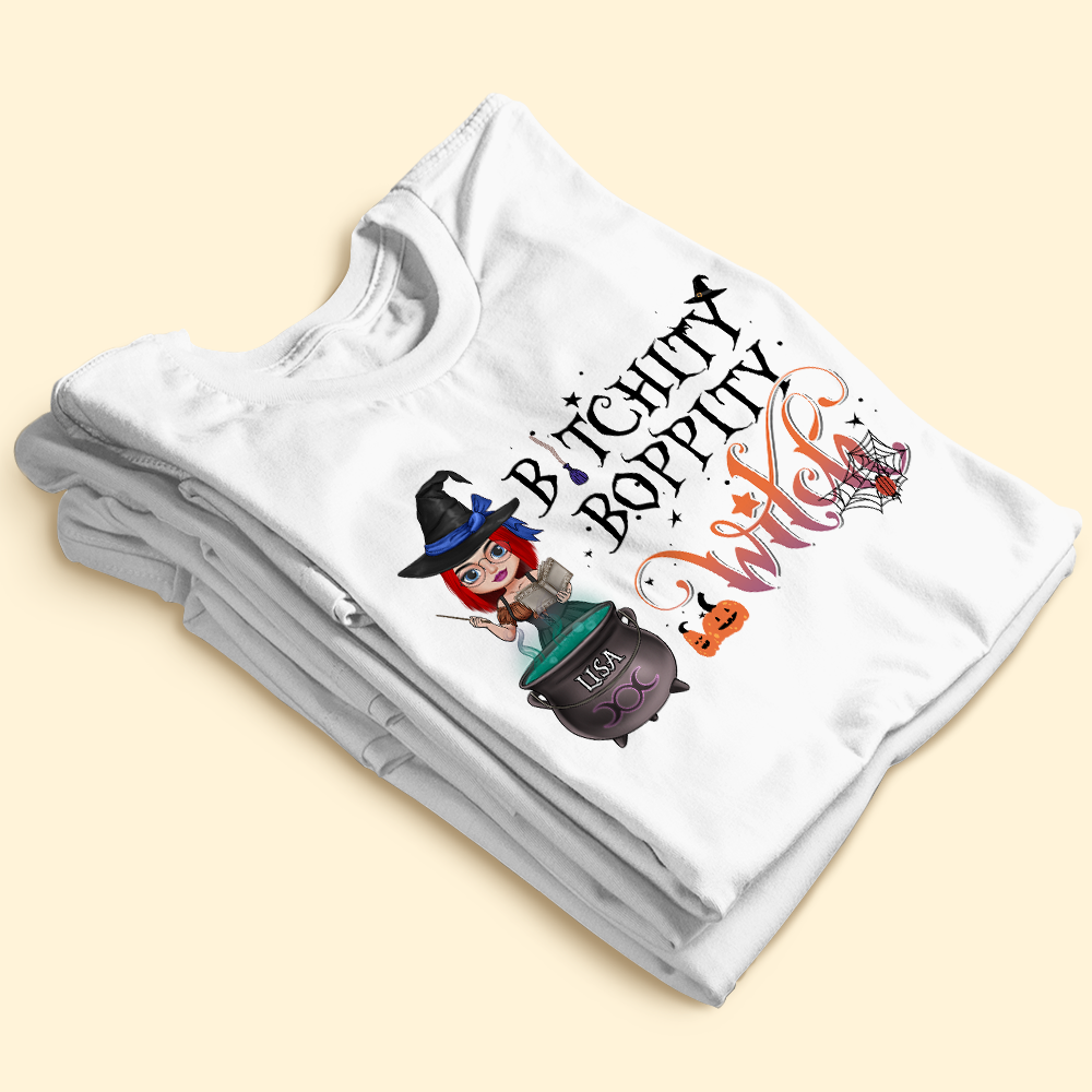 Personalized Halloween Witch Shirt, Bitchity Boppity Witch Making Potion - Shirts - GoDuckee