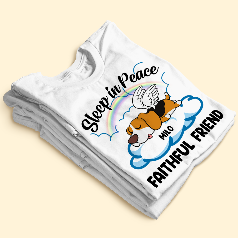 Sleeping Dog, Personalized Dog Memorial Shirt, Sleep In Peace Faithful Friend, Gift For Dog Lovers - Shirts - GoDuckee