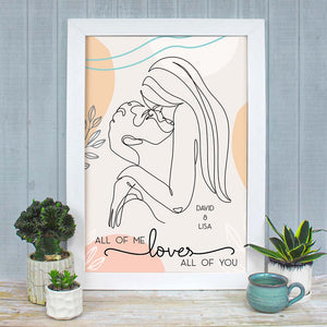 All Of Me Love All Of You, Couple Kissing Happy Valentine's Day Canvas Poster - Poster & Canvas - GoDuckee