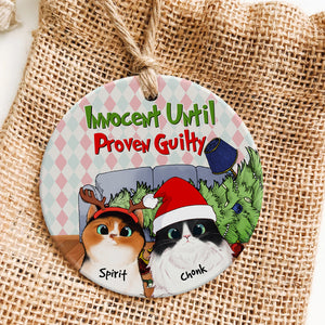 Cat Innocent Until Proven Guilty - Personalized Ornament - Ornament - GoDuckee