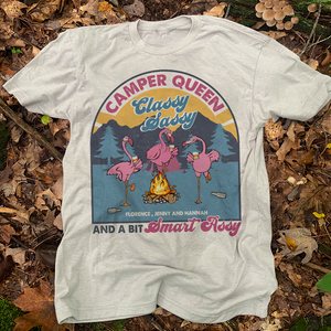Personalized Gift For Camping Flamingos, Camper Queen Classy Sassy - Custom Shirts - Shirts - GoDuckee