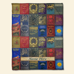 Vintage Library Book Blanket - Custom Your Name - Blanket - GoDuckee