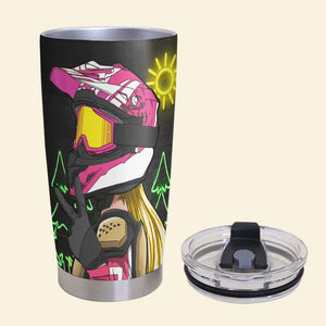 Personalized Motocross Girl Tumbler - The Only B.S. I Need In My Life Is Braaap And Slip The Clutch - V Sign - Tumbler Cup - GoDuckee