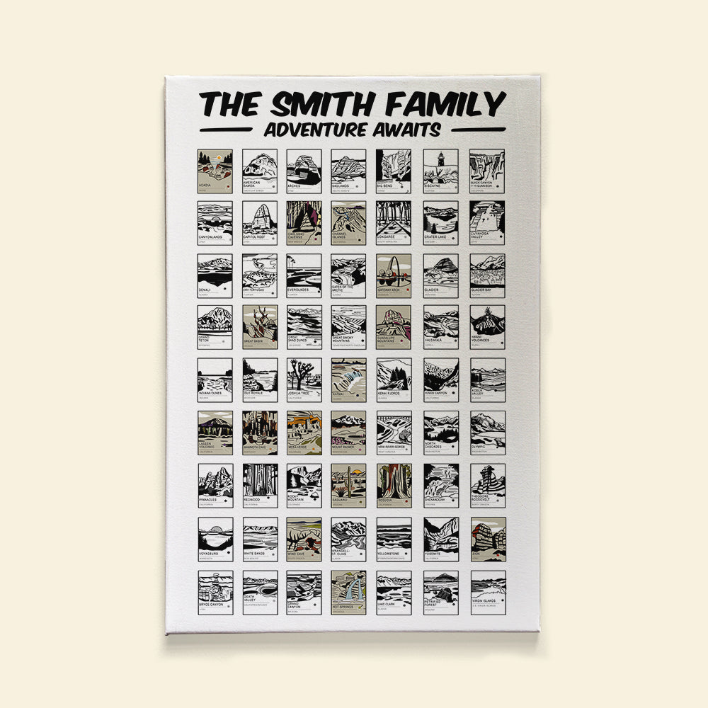 Personalized Camping Canvas - Adventure Awaits - Famous Places - Poster & Canvas - GoDuckee