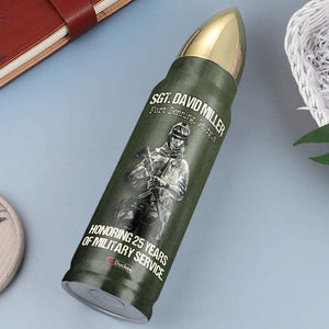 Military Bullet Tumbler - Custom Name & Year - Thank You For Being A Role Model Who Displayed A Profound Influence - Water Bottles - GoDuckee
