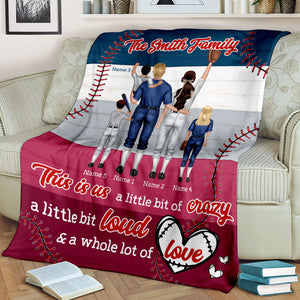 Personalized Baseball Family Blanket - This Is Us, A Little Bit Of Crazy - Blanket - GoDuckee