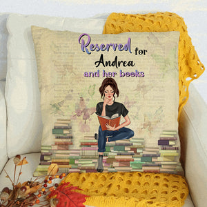 Reserved For You And Your Book - Personalized Pillow - Gift for Book Lovers - Front Vintage Girl Reading Book - Pillow - GoDuckee