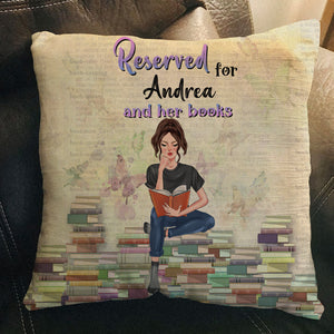 Reserved For You And Your Book - Personalized Pillow - Gift for Book Lovers - Front Vintage Girl Reading Book - Pillow - GoDuckee