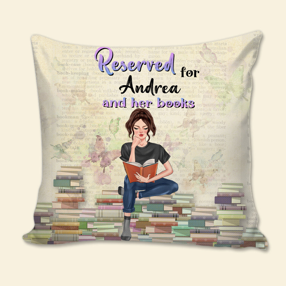 Reserved For You And Your Book - Personalized Pillow - Gift for Book Lovers - Front Vintage Girl Reading Book - Pillow - GoDuckee