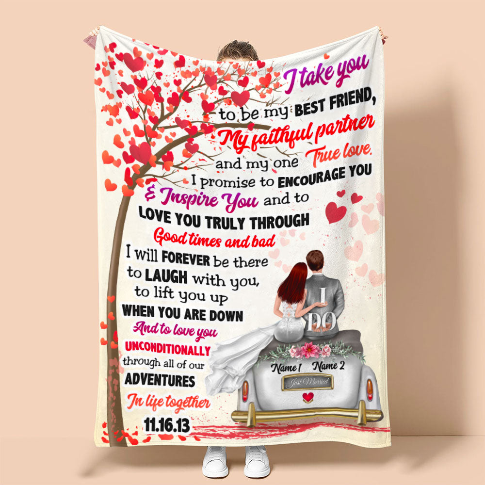 Personalized Wedding Couple Blanket - I Take You To Be My Best Friend - Blanket - GoDuckee