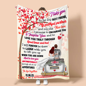 Personalized Wedding Couple Blanket - I Take You To Be My Best Friend - Blanket - GoDuckee