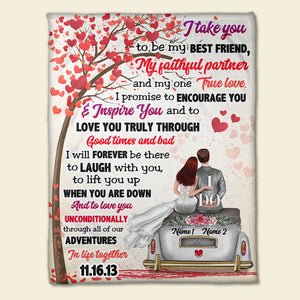 Personalized Wedding Couple Blanket - I Take You To Be My Best Friend - Blanket - GoDuckee